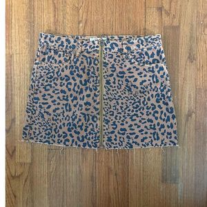 NWOT We The Free Cheetah Print Skirt With‎ Pockets And Zipper Size 29